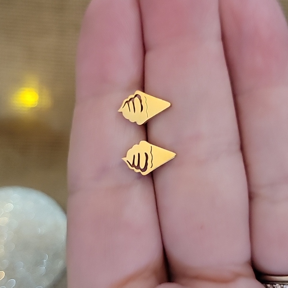 ICE CREAM CONE STUD EARRINGS, Choice Of Color